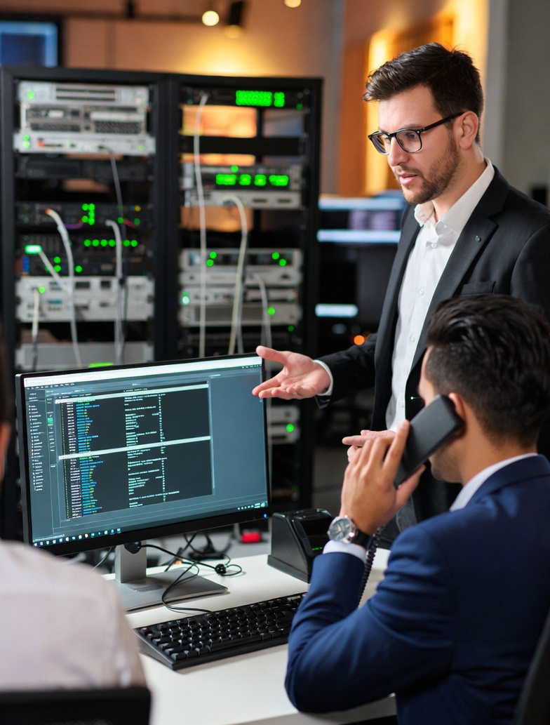 consultant working with the client